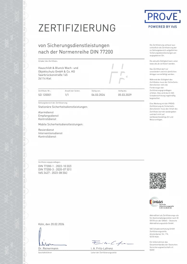 Vorschau: DIN 77200 · Sicherungsdienstleistungen
